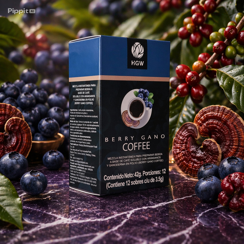 Berry Gano Coffee HGW — café con arándanos y Ganoderma