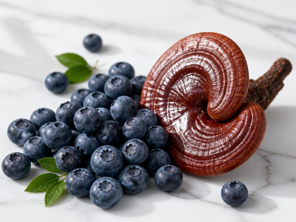 Antioxidantes con arándanos y Ganoderma